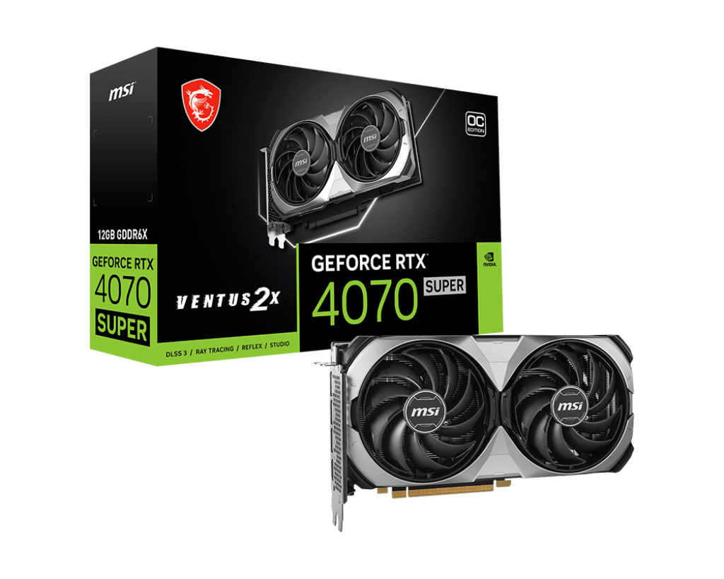 MSI RTX4070 SUPER VENTUS 2X OC 12GB 192BIT (BLACK-WHITE) 912-V513-641