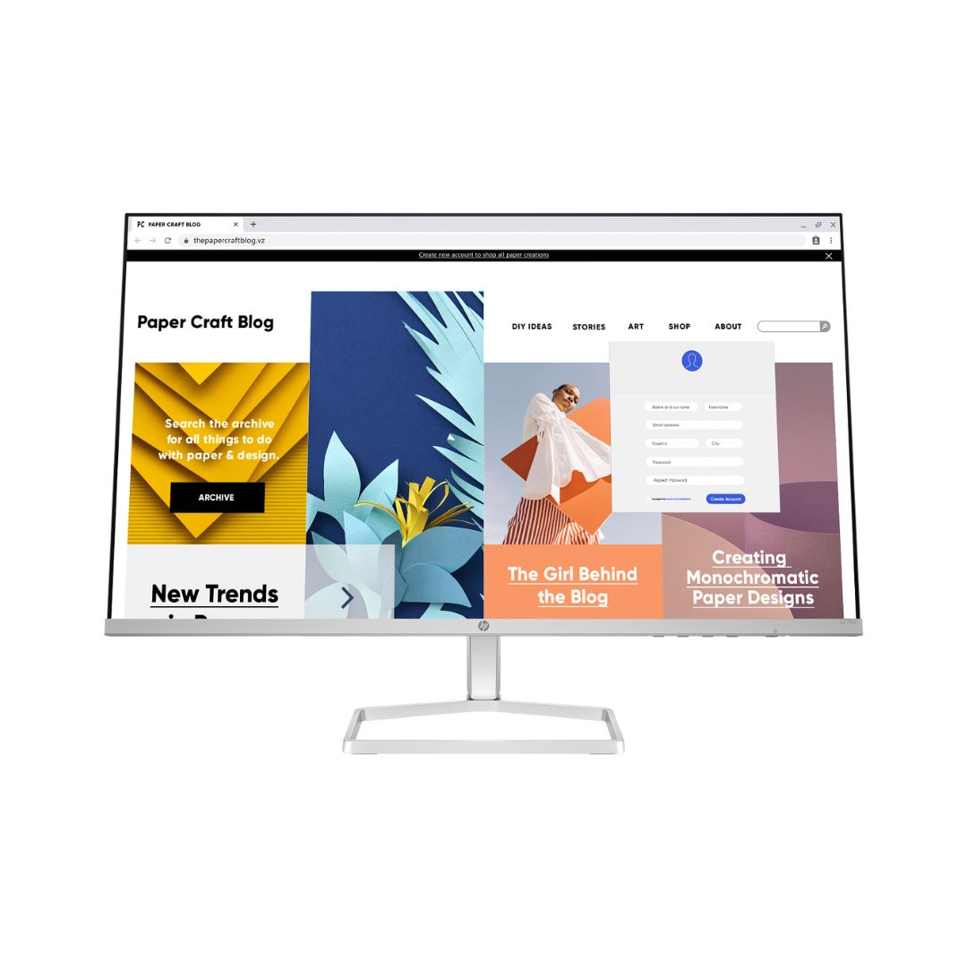 HP Series 5 27 inch FHD White Monitor - 527sw (94F46AA)
