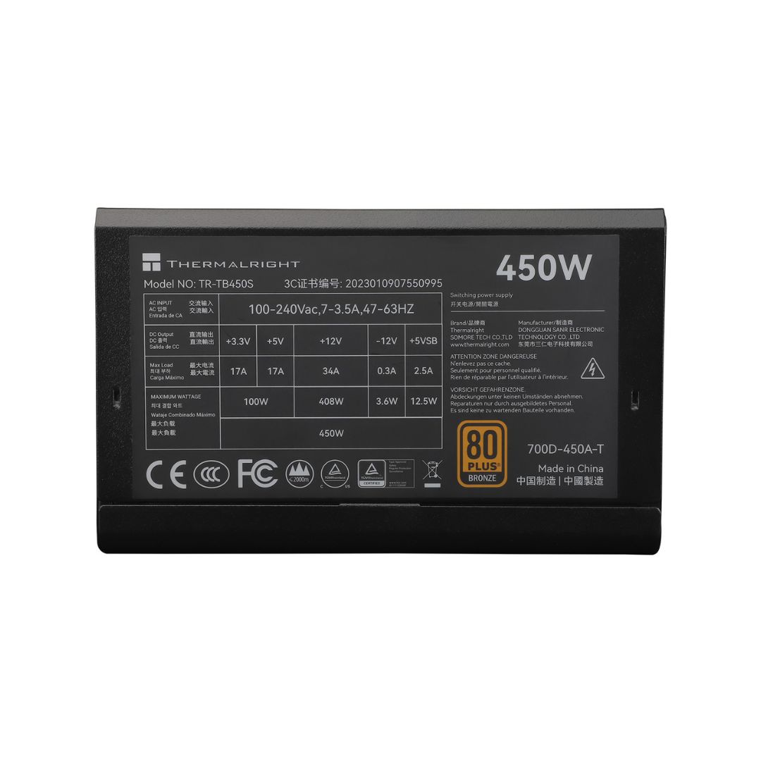 THERMALRIGHT TR-TB450S 80+BRONZE 450W POWER SUPPLY