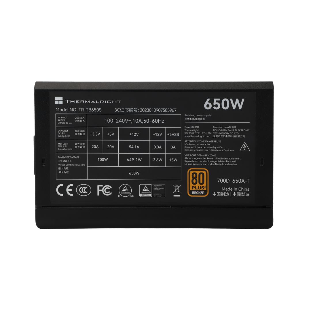 POWER SUPPLY THERMALRIGHT TR-TB650S 80+BRONZE 650W