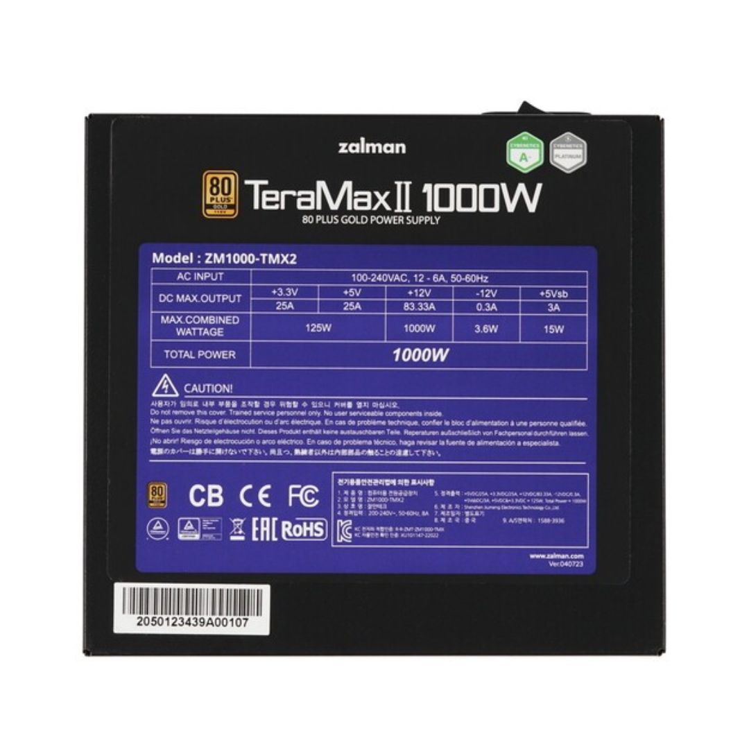 POWER SUPPLY ZALMAN TERAMAX II 1000W 80PLUS