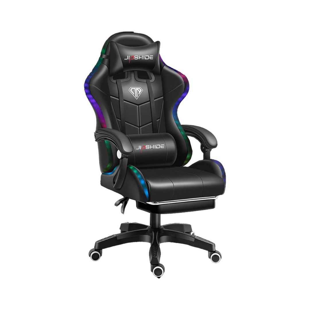 Gaming Kreslo JIASHIDE Qara (LED işıqlandırma / səs sistemi) – Oyunçu Kreslosu (JSH-GC011-BLACK)