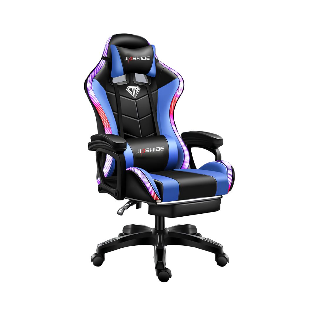 Gaming Kreslo JIASHIDE Mavi (LED işıqlandırma / səs sistemi) – Oyunçu Kreslosu (JSH-GC011-BLUE)
