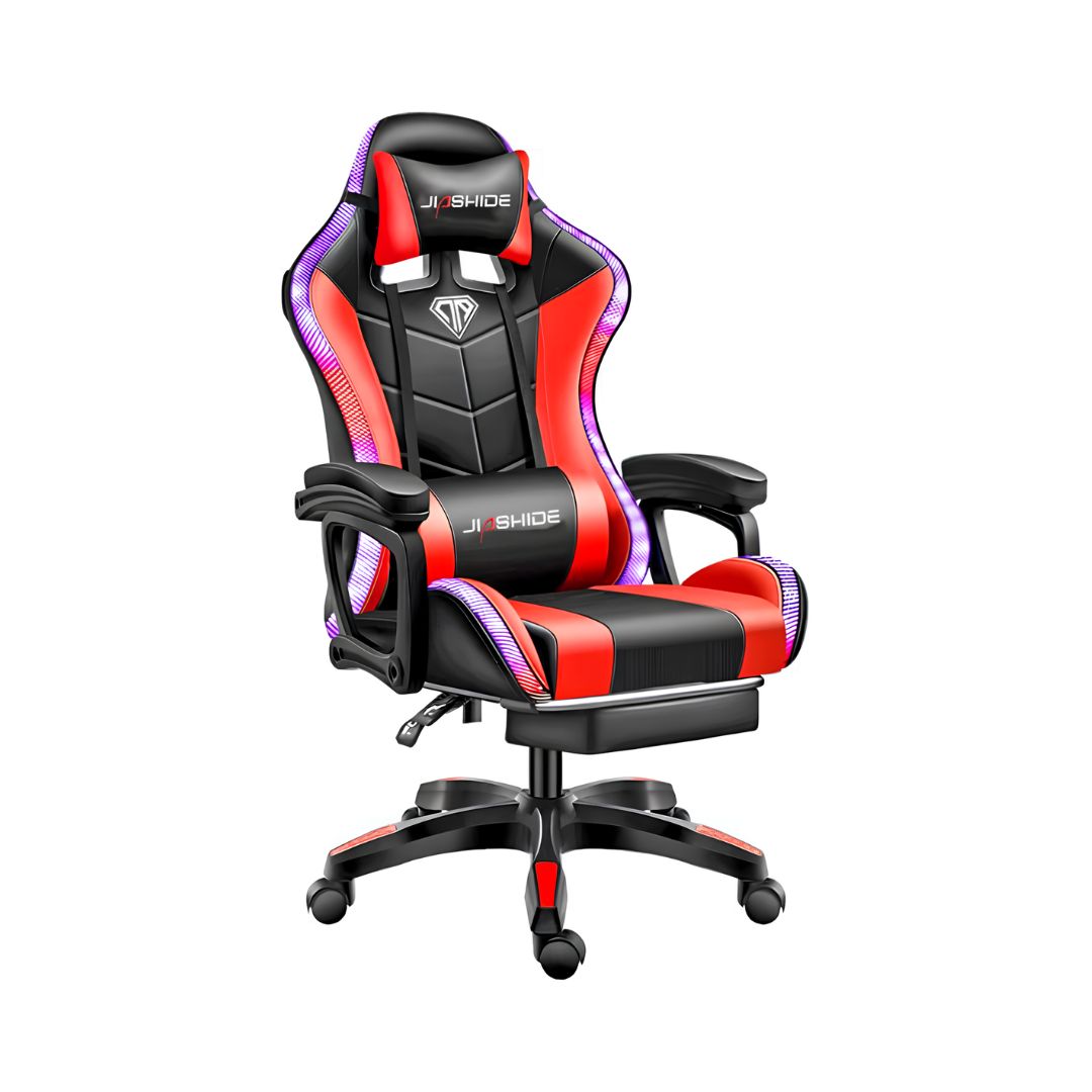 Gaming Kreslo JIASHIDE Qırmızı (LED işıqlandırma / səs sistemi) – Oyunçu Kreslosu (JSH-GC011-RED)