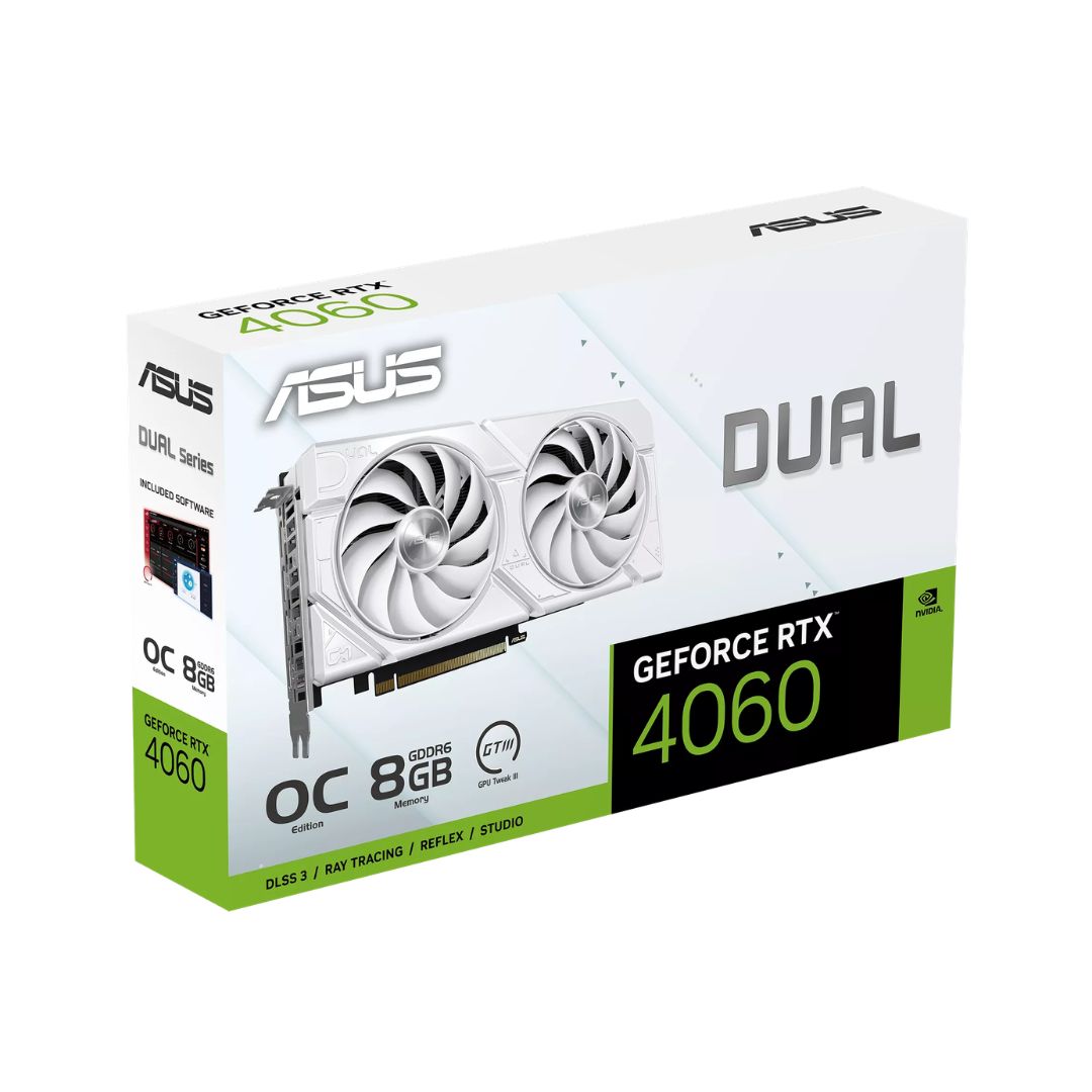 ASUS Dual GeForce RTX™ 4060 EVO White OC Edition 8GB GDDR6