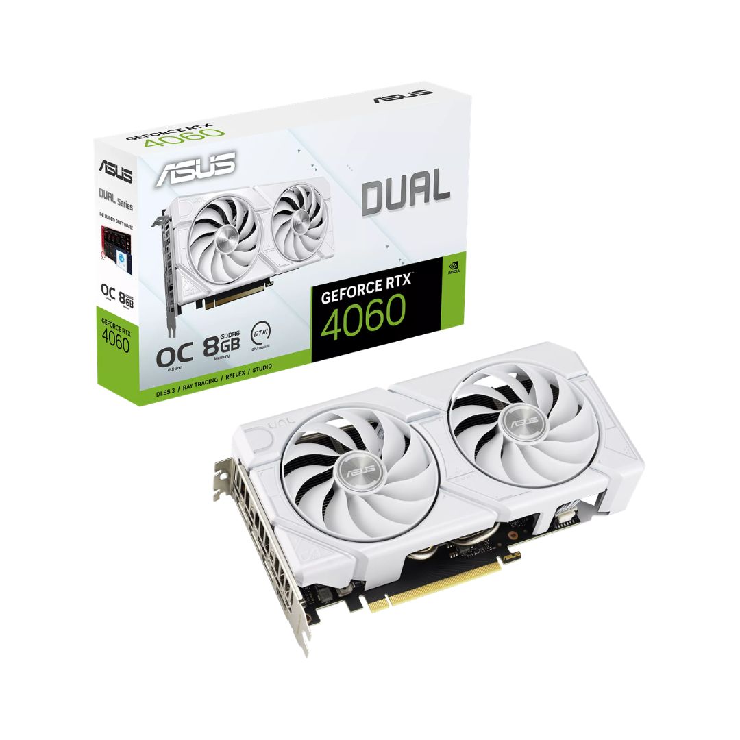 ASUS Dual GeForce RTX™ 4060 EVO White OC Edition 8GB GDDR6
